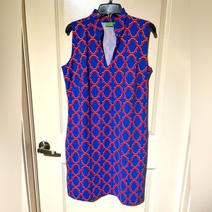 Katherine Way red and blue dress